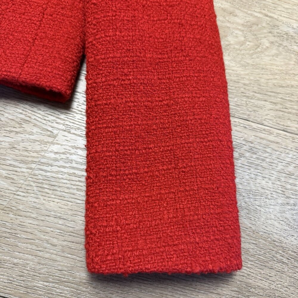 J. Crew V-Neck Lady Jacket in Maritime Tweed Festival Red NWT Size 0 BV211 - Picture 3 of 14